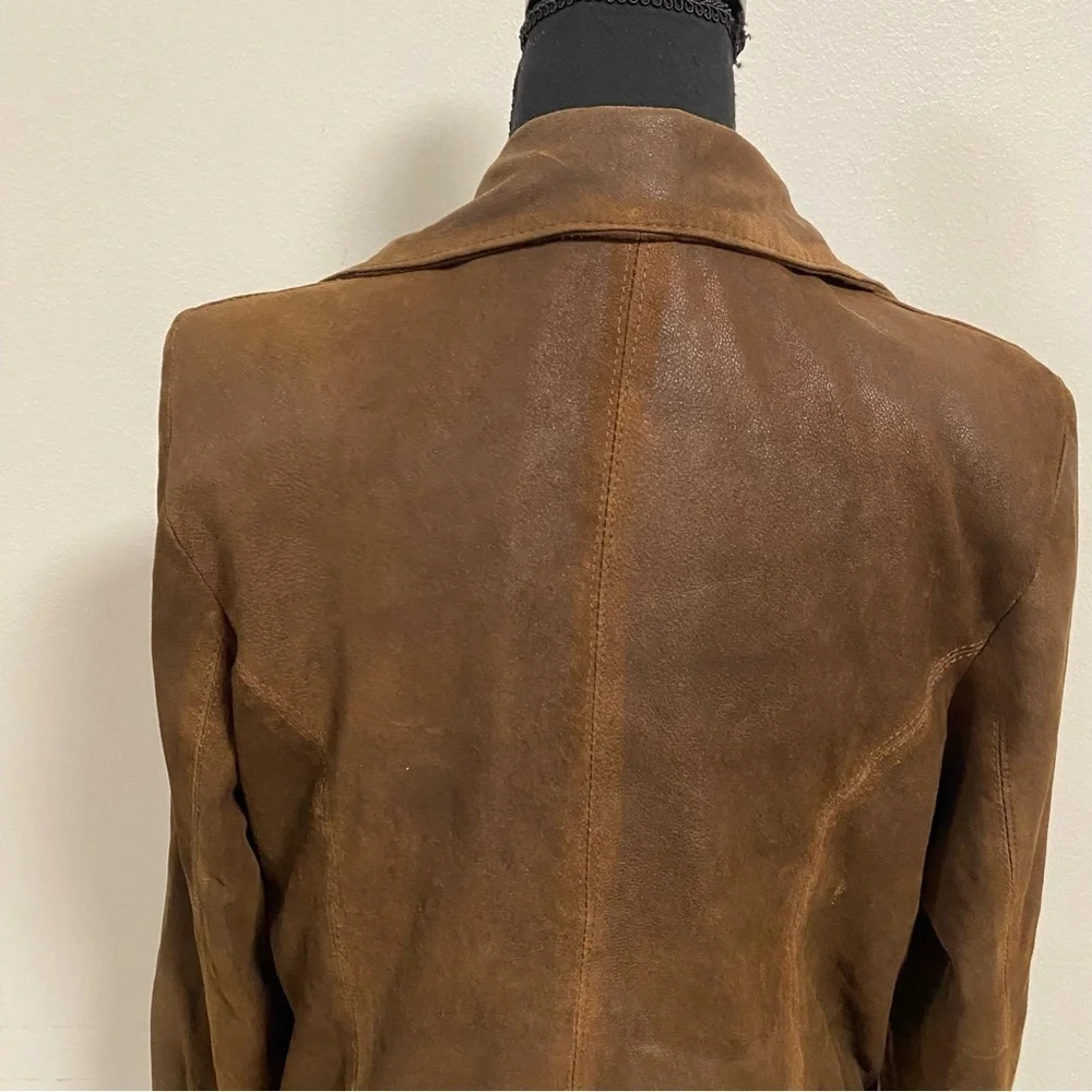 El Bomero Jacket Women’s Size Large Brown Suede Leather Motto Jacket Vintage - Picture 9 of 17